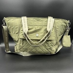 Steve Madden -NWOT - Olive - Nylon Quilted Weekend Bag + Coin Purse